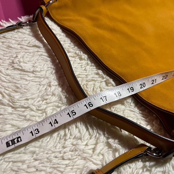 Stunning, yellow mustard suede and leather hobo bag - Picture 16 of 16